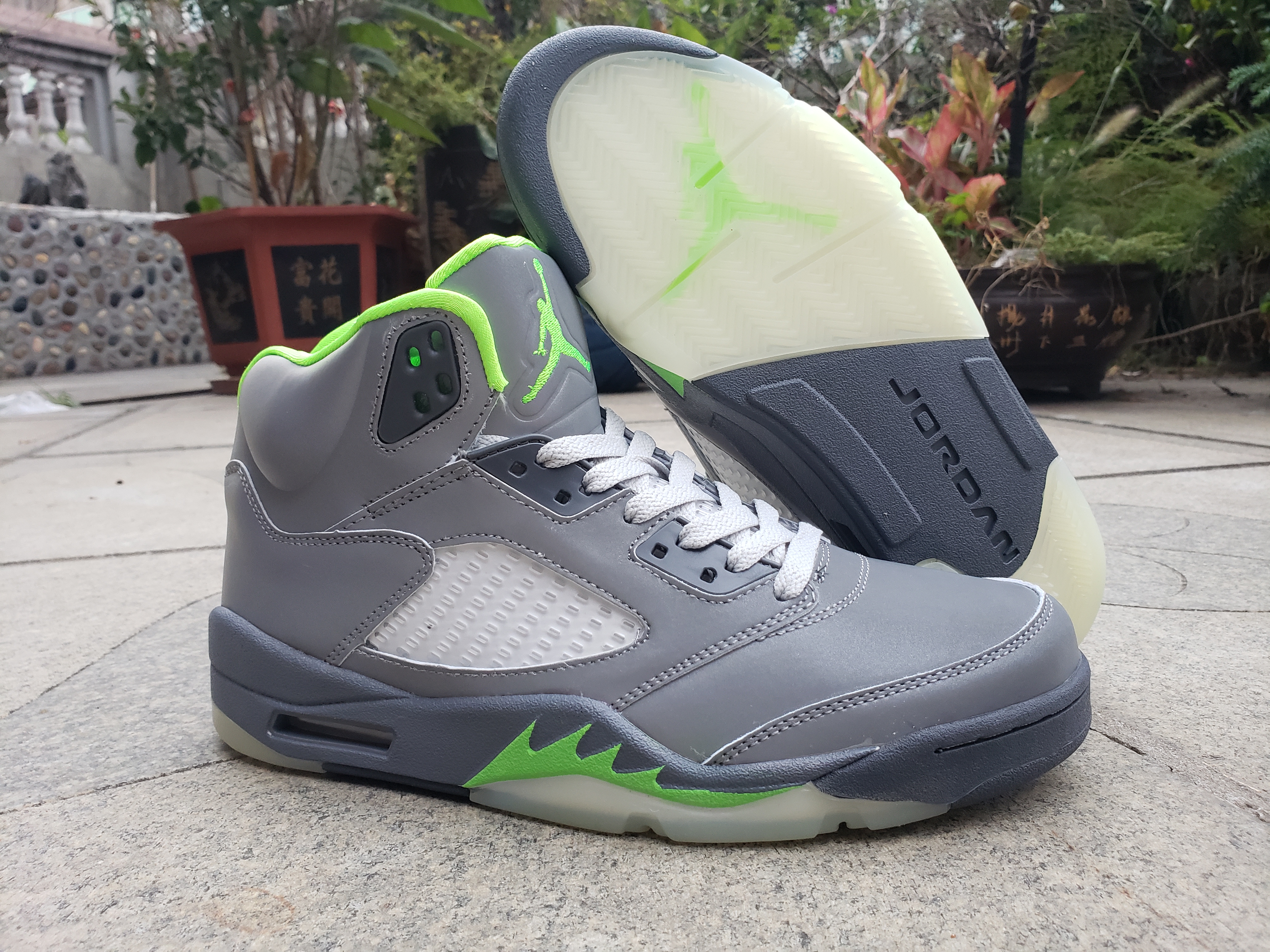 New Air Jordan 5 Retro Grey Green